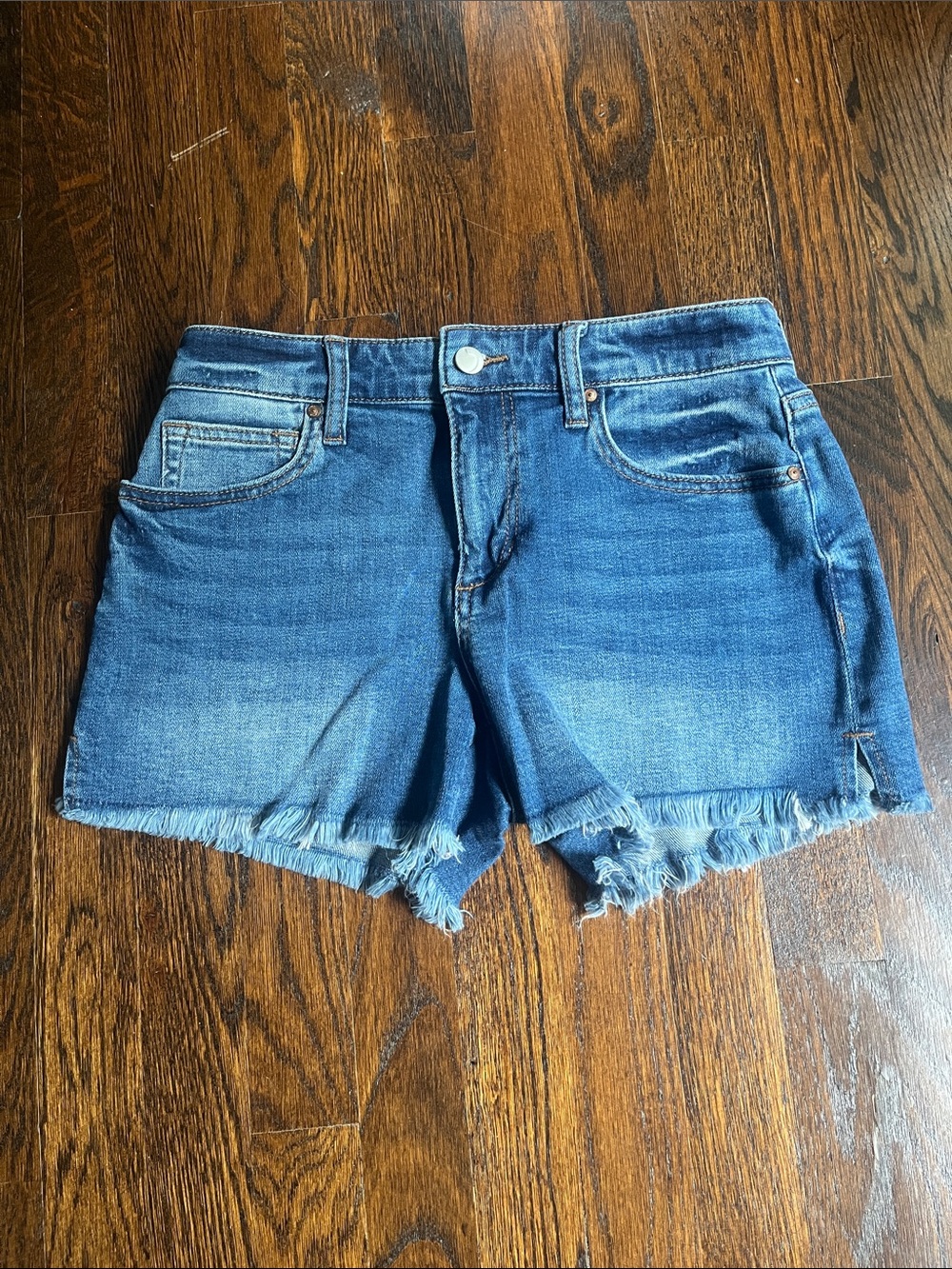 Joe's Jeans Blue Distressed Frayed Hem Denim Shorts